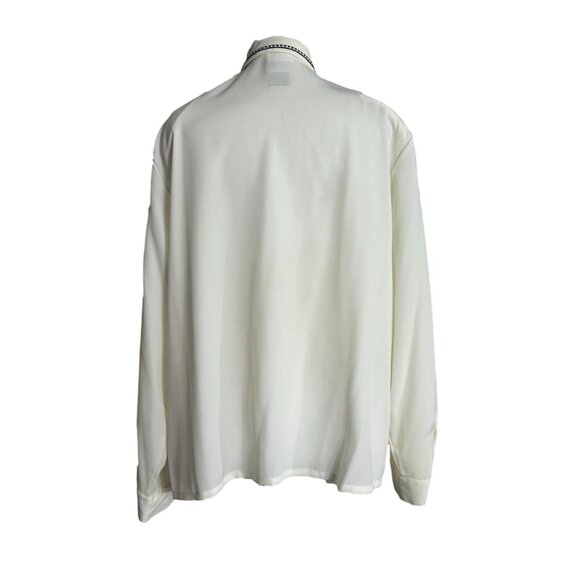 Vintage Koret Womens Size 14 Blouse Red Roses Embroidered Romantic Ivory - Picture 2 of 9